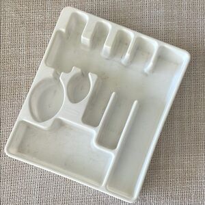 White Utensil Organizer Tray